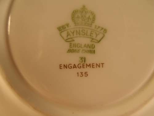 AYNSLEY FINE BONE CHINA SAIUCER    ENGAGEMENT