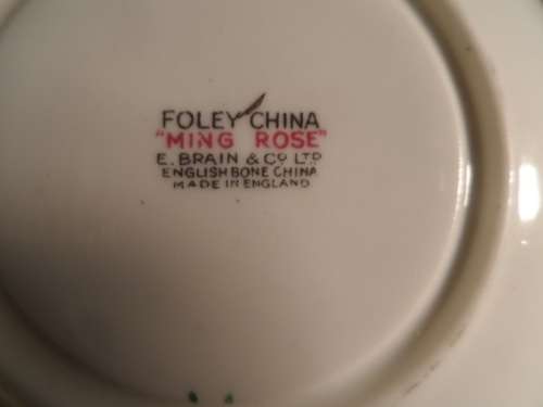 FOLEY ENGLISH BONE CHINA SAUCER     " MING ROSE "