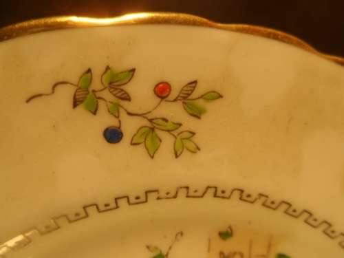 MJC49 PLANT TUSCAN ENGLISH FINE BONE CHINA , VINTAGE  TEA DUO  " HOLLYHOCKS DESIGN "