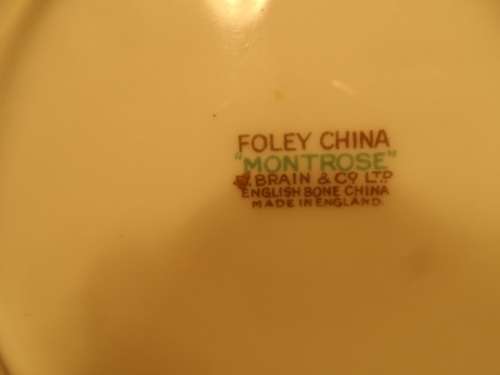 FOLEY VINTAGE FINE BONE CHINA CAKE / SIDE PLATE  " MONTROSE "