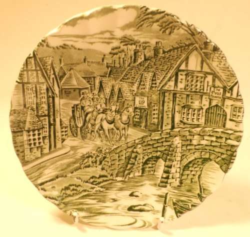 ALFRED MEAKIN  TEA TRIO  " THE POST HOUSE "