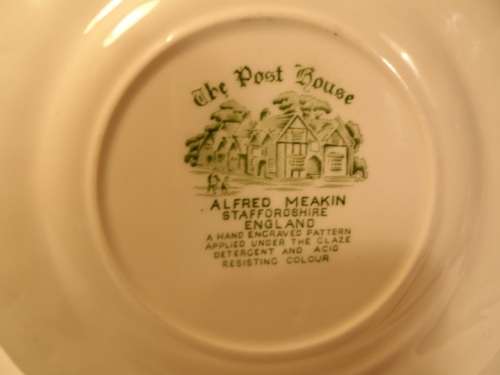 ALFRED MEAKIN  TEA TRIO  " THE POST HOUSE "