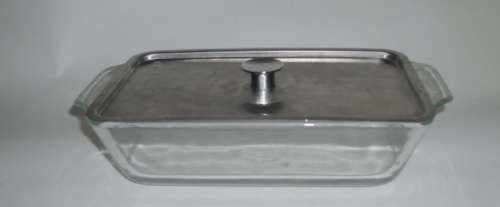 SALTON OVENPROOF , MICROWAVE SAFE GLASS 1,5 LT CASSEROLE DISH WITH STAINLESS STEEL LID