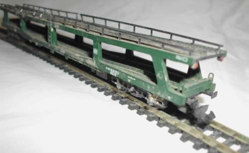 N SCALE VINTAGE FLEISCHMANN DOUBLE DECKER CAR TRANSPORTER No. 144 Ref 5180 98-80-021-3