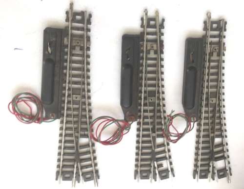 LIMA ITALY   3 X N GAUGE LEFT TURN IN POINTS     N/526 , < 15 deg .  13 cm. / 5 1/4 ins.
