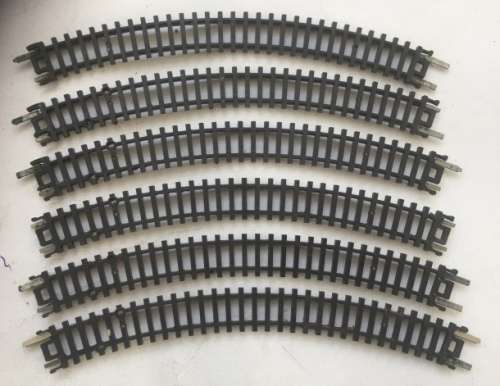 LIMA ITALY  N GAUGE 6 X N/571 CURVES R=203 , <45 deg,, 16 cm. , 6 1/4 ins