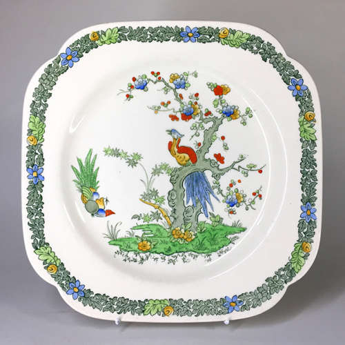 ENGLISH FINE BONE CHINA COPELAND SPODE  "  BERMUDA " SQUARED  PLATTER ref 767 995