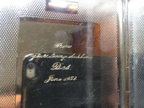 VINTAGE KINCRAFT CHROME PLATED CIGARETTE CASE  C50,s COLLECTIBLE ` CORONATION OF ELIZABETH 1953