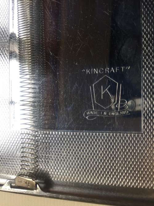 VINTAGE KINCRAFT CHROME PLATED CIGARETTE CASE  C50,s COLLECTIBLE ` CORONATION OF ELIZABETH 1953