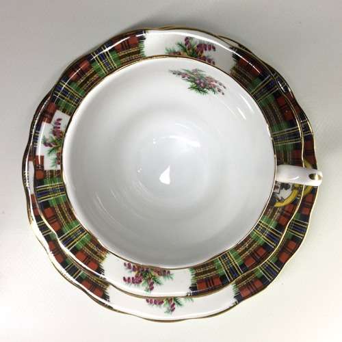 A SET OF FOUR ROYAL STANDARD FINE BONE CHINA TEA TRIOS  ` BONNIE SCOTLAND - MAC LEAN  `