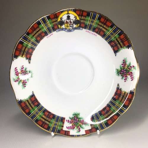 A SET OF FOUR ROYAL STANDARD FINE BONE CHINA TEA TRIOS  ` BONNIE SCOTLAND - MAC LEAN  `