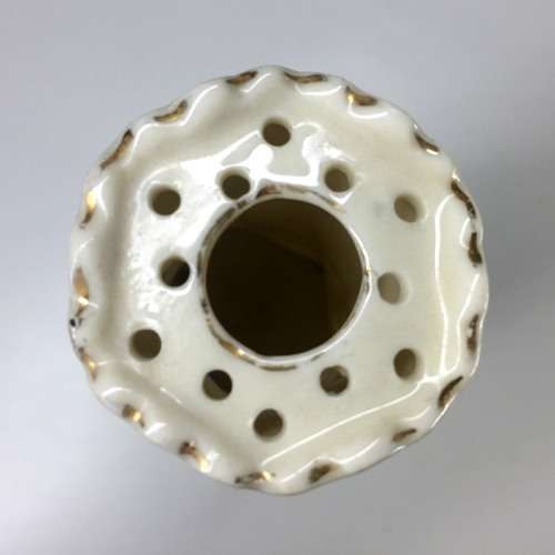 A and S ARCADIAN CHINA  VINTAGE HAT PIN HOLDER  EMBLAZONED WITH THE CREST OF ` FAIRFIELD BUXTON `