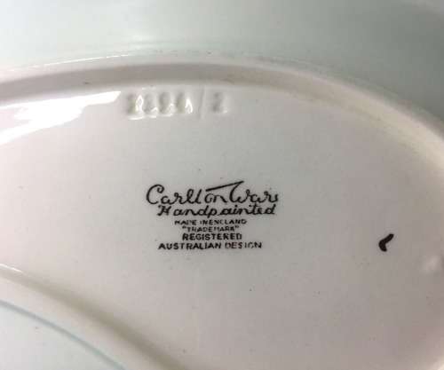 CARLTON WARE KIDNEY SHAPED SNACK DISH  Registered Australian design  hand painted