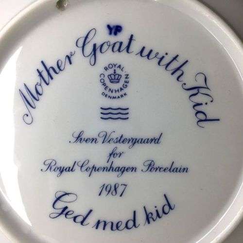 B & G KJOBENHAUN WALL PLATE / DISPLAY PLATE MOTHER GOAT WITH KID ` GED MED KID  ` 1987  11 available