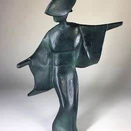 METAL SCULPTURE , GEISHA FIGURINE