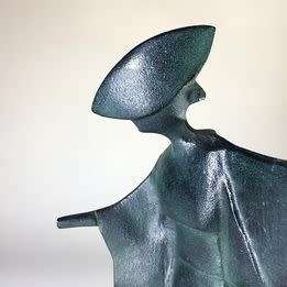 METAL SCULPTURE , GEISHA FIGURINE