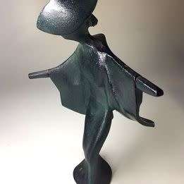 METAL SCULPTURE , GEISHA FIGURINE