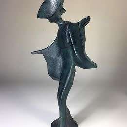 METAL SCULPTURE , GEISHA FIGURINE