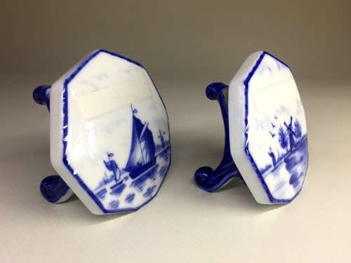 DELFTS PORCELAIN MINI DISPLAY PLAQUES  1 WINDMILL PANORAMIC SCENE  2 SAILING BOATS ON OPEN WATER