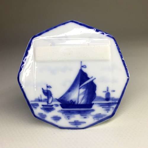 DELFTS PORCELAIN MINI DISPLAY PLAQUES  1 WINDMILL PANORAMIC SCENE  2 SAILING BOATS ON OPEN WATER