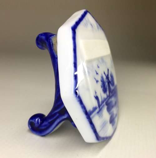 DELFTS PORCELAIN MINI DISPLAY PLAQUES  1 WINDMILL PANORAMIC SCENE  2 SAILING BOATS ON OPEN WATER