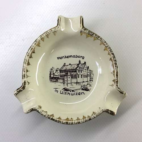 DUTCH PORCELAIN ASHTRAY `: MENKEMABORG IN UITHUIZEN ` HISTORIC HOUSE MUSEUM - NETHERLANDS