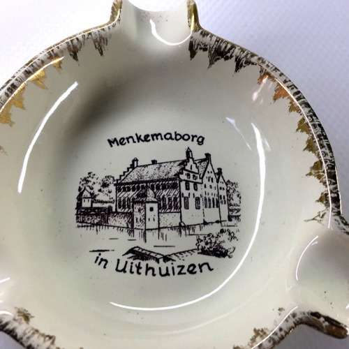 DUTCH PORCELAIN ASHTRAY `: MENKEMABORG IN UITHUIZEN ` HISTORIC HOUSE MUSEUM - NETHERLANDS