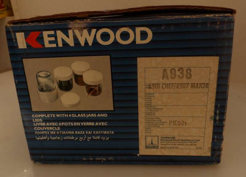 KENWOOD COMPLETE SET OF 4 REPLACEMENT - SPARE,  LIDDED SPICE MILL JARS