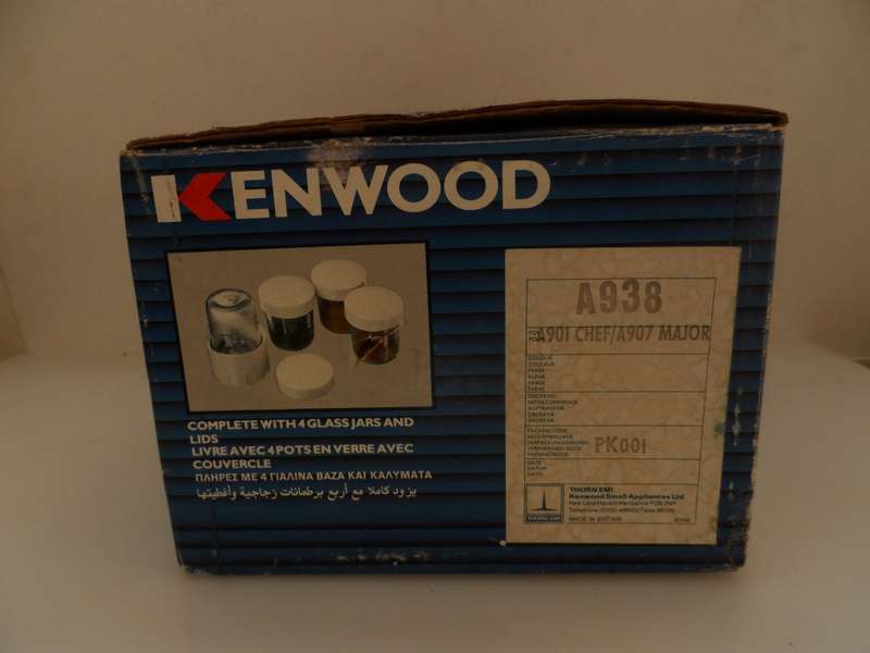 KENWOOD COMPLETE SET OF 4 REPLACEMENT - SPARE,  LIDDED SPICE MILL JARS