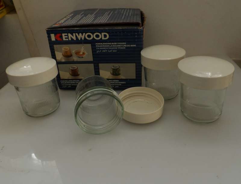 KENWOOD COMPLETE SET OF 4 REPLACEMENT - SPARE,  LIDDED SPICE MILL JARS