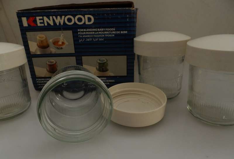 KENWOOD COMPLETE SET OF 4 REPLACEMENT - SPARE,  LIDDED SPICE MILL JARS