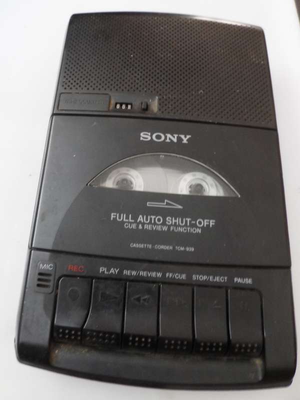 SONY VINTAGE  PORTABLE  AUDIO CASSETTE RECORDER , & PLAYER with blank audio  Cassette