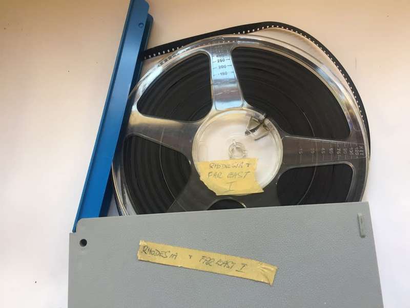 8 mm. FILM, POSSO REEL , IN FLIP TOP DUST CASE AMATEUR REEL 1969 VINTAGE RHODESIA & FAR EAST