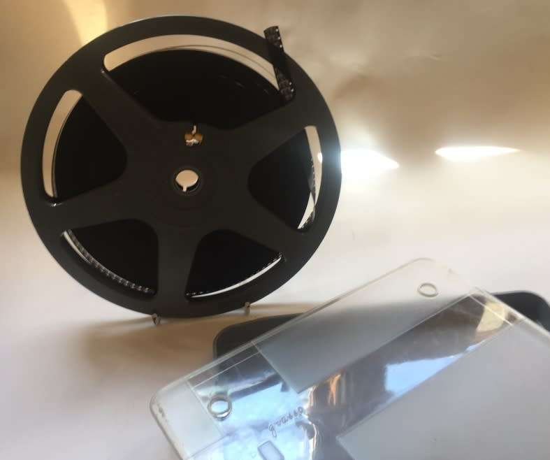 8 mm. FILM,POSSO REEL , IN POSSO , CLEAR CRYSTAL DUST CASE 75 mtr, 300 feet