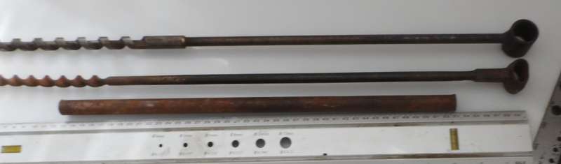 SOLID STEEL 60 cm / 24ins AUGER BITS & TOMMY BAR 1  x 5/8 ` , 1 x 3/8 `