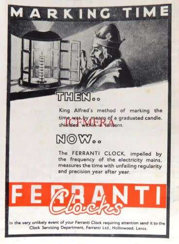 VINTAGE 1930  BAKELITE , FERRANTI ELECTRIC ALARM CLOCK  model No.947 Ferranti Limited England