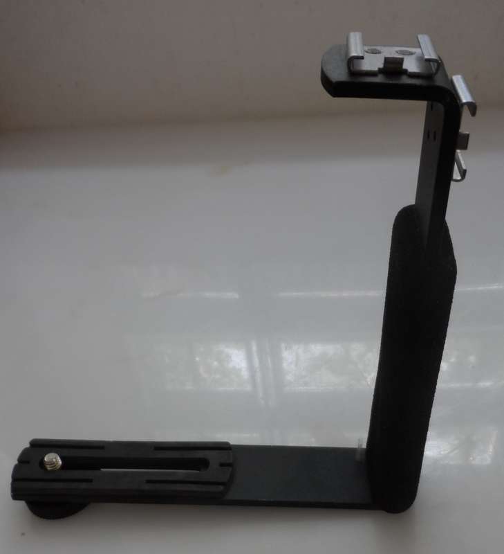 VINTAGE SLR CAMERA , HAND HELD FLASH MOUNT, & CABLE RELEASE  BRACKET    in very good condition