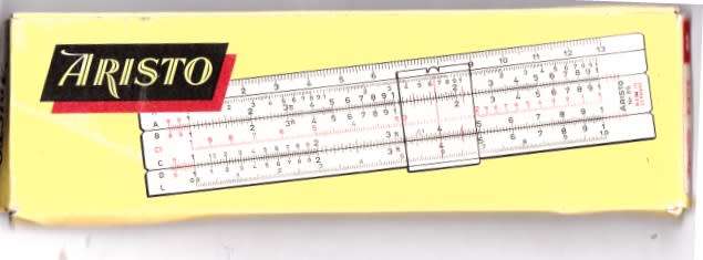 VINTAGE ARISTO - RIETZ No. 89 SLIDE RULE , IN PROTECTIVE POCKET POUCH , & ORIGINAL PACKAGING