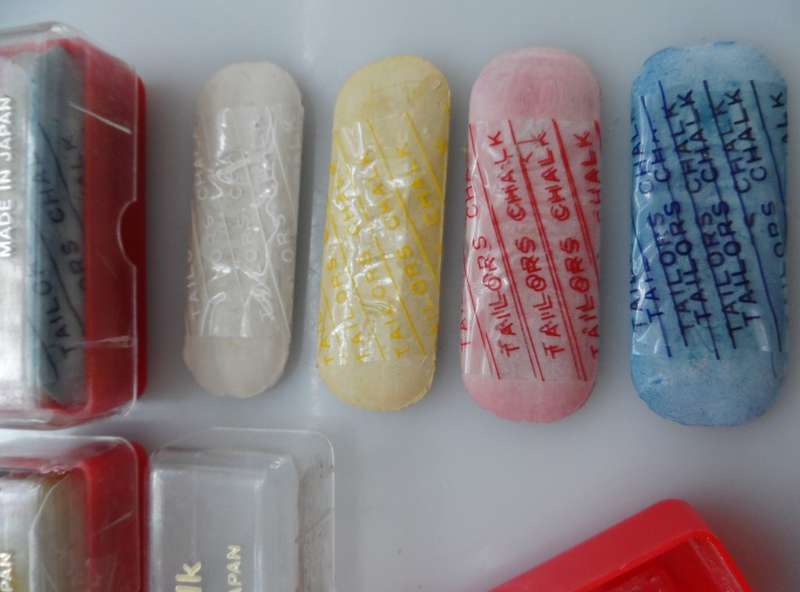 TAILOR,S  / DRESSMAKERS SEWING CHALK  3 acrylic cases , 4 different colours , R90.00 all 3