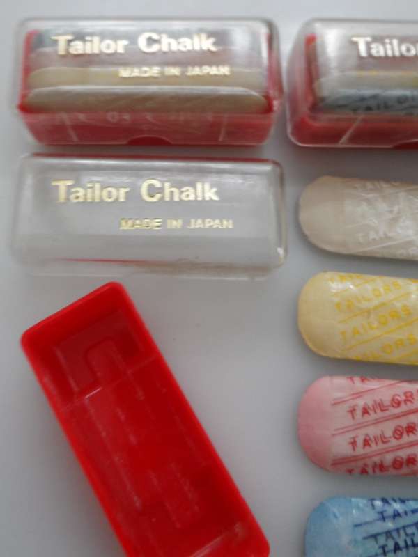 TAILOR,S  / DRESSMAKERS SEWING CHALK  3 acrylic cases , 4 different colours , R90.00 all 3