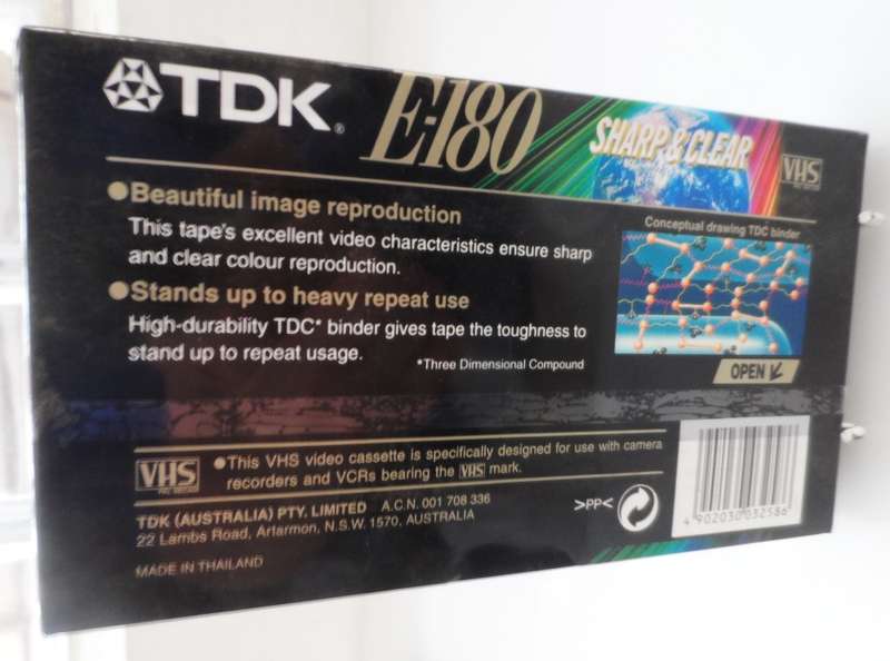 TDK , SC , VHS CASSETTE , PAL SECAM, E180 / 258 m