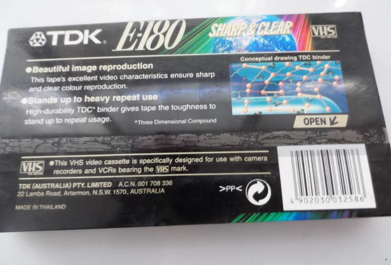 TDK , SC , VHS CASSETTE , PAL SECAM, E180 / 258 m