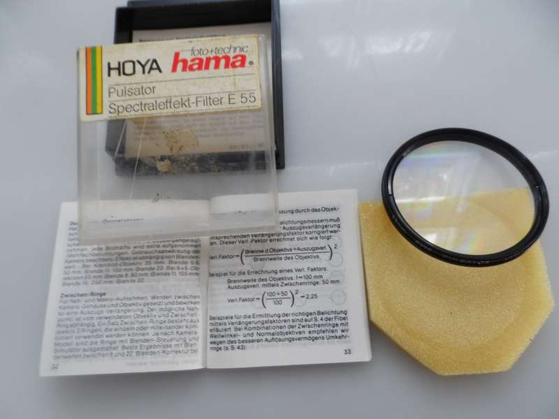 HOYA 55mm FILTER ,PULSATOR  , THREADED FITTING   as new original box