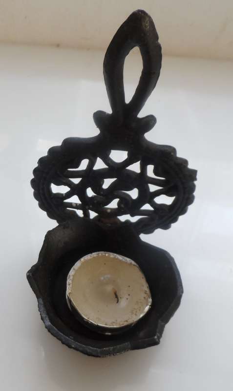 CAST METAL , WALL HANGING, TEA CANDLE LIGHT , HOLDER