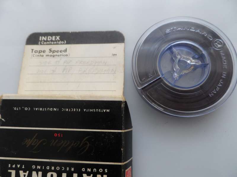 VINTAGE ANALOG, AUDIO REELS 1/4 ins TAPE ON 2 1/4 ins reels x3  , & 1 TAPE LETTER 1/4 ins  on reel