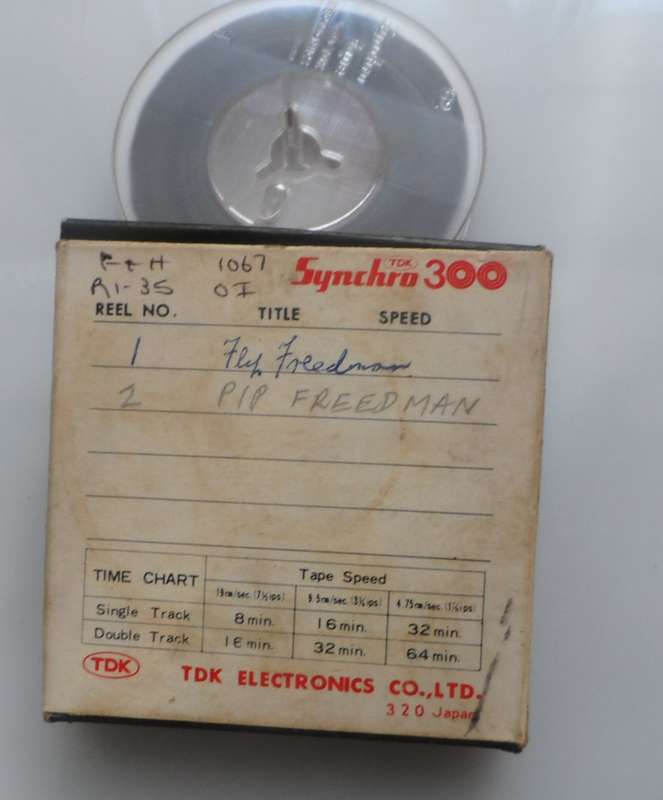 VINTAGE ANALOG, AUDIO REELS 1/4 ins TAPE ON 2 1/4 ins reels x3  , & 1 TAPE LETTER 1/4 ins  on reel