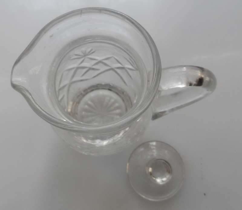 CUT GLASS CRYSTAL LIDDED MILK JUG / CREAMER, HONEY POURER, BALSAMIC VINEGAR JUG   R195.00