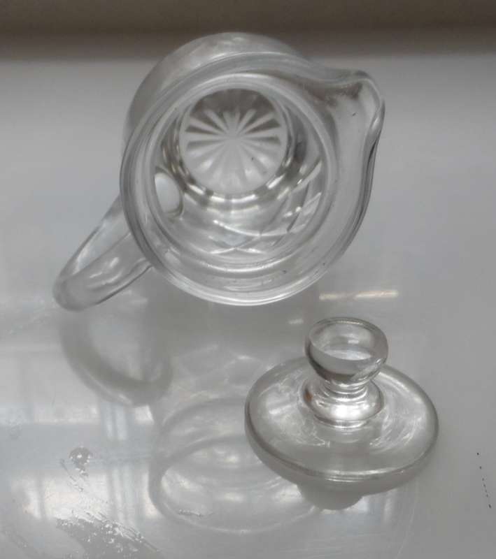 CUT GLASS CRYSTAL LIDDED MILK JUG / CREAMER, HONEY POURER, BALSAMIC VINEGAR JUG   R195.00