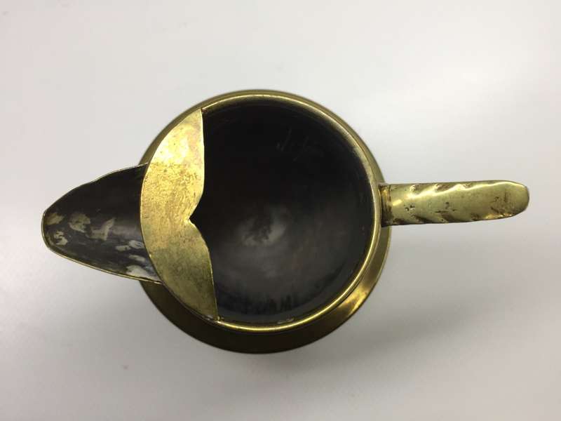 SOLID VINTAGE  1940,s  HEAVY BASED, BRASS, SAUCE JUG , Nestor  Birmingham , England  Harry J Pratt c