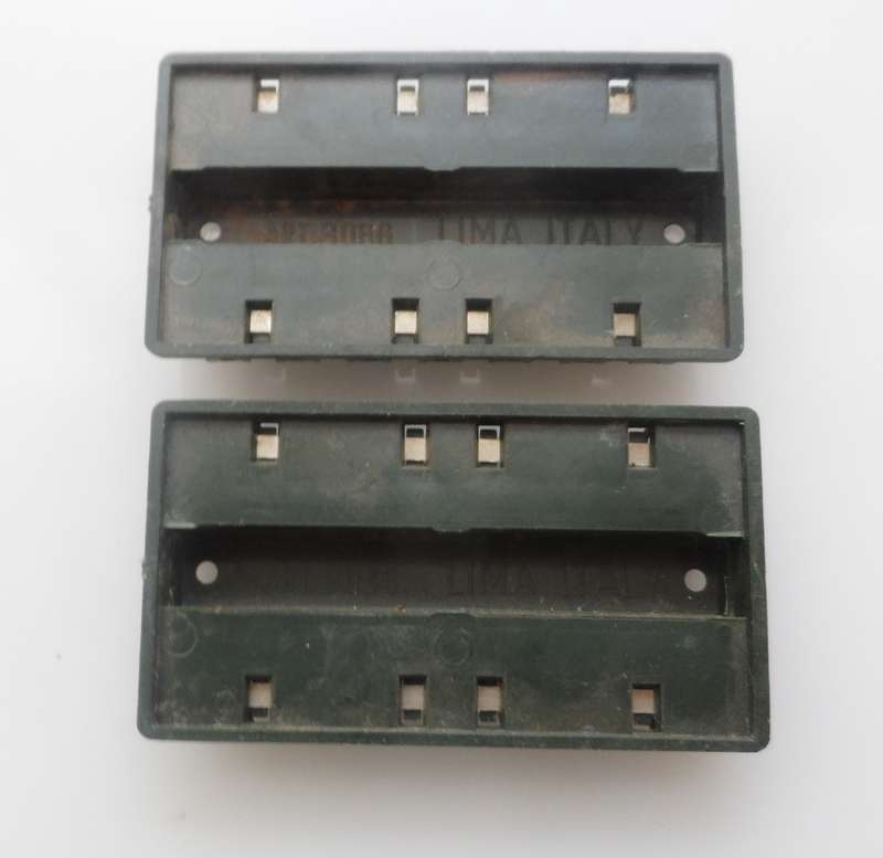 HO RAIL TRACKs , LIMA ITALY ,2 X 7  CLIP ,CONNECTOR BLOCK   PART No. ART 3066